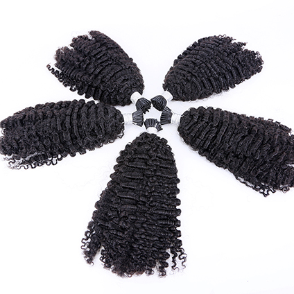 I Tip 3B 3C Curly Keratin Bonded-Remy Human Hair Extensions