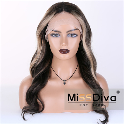20'' Remy Hair Dark Brown Highlight #613 HD Full Lace Wigs