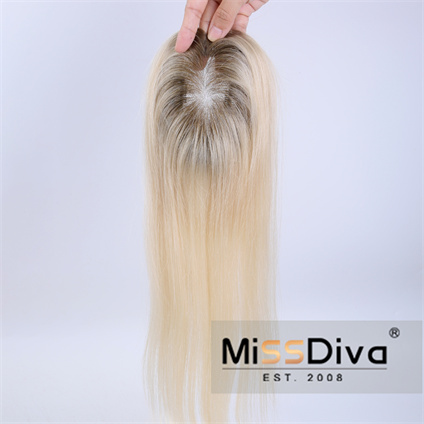 16' #60 Blonde Brazilian Virgin Hair Lace Toppers