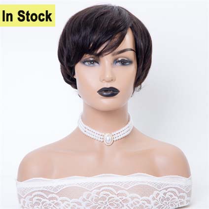 Stock Short Remy Hair Machine Made Wigs